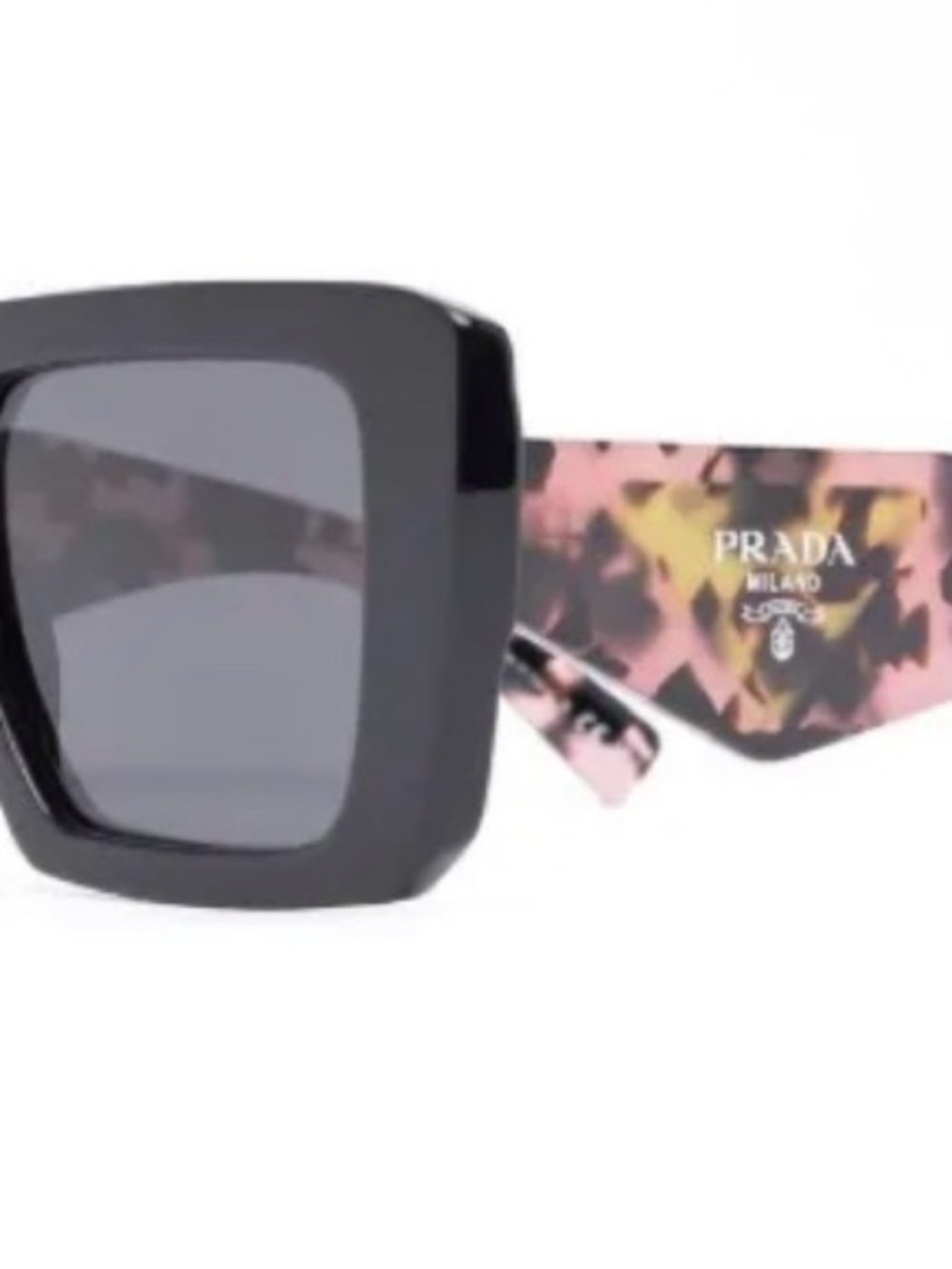 Prada Women’s MYER Square Sunglasses - Black Front & Pink Tortoise Temples